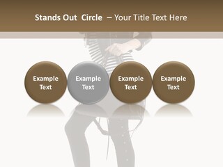 A Woman In A Black Leather Jacket Holding A Brown Purse PowerPoint Template