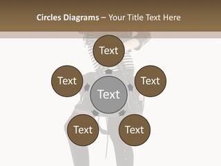 A Woman In A Black Leather Jacket Holding A Brown Purse PowerPoint Template