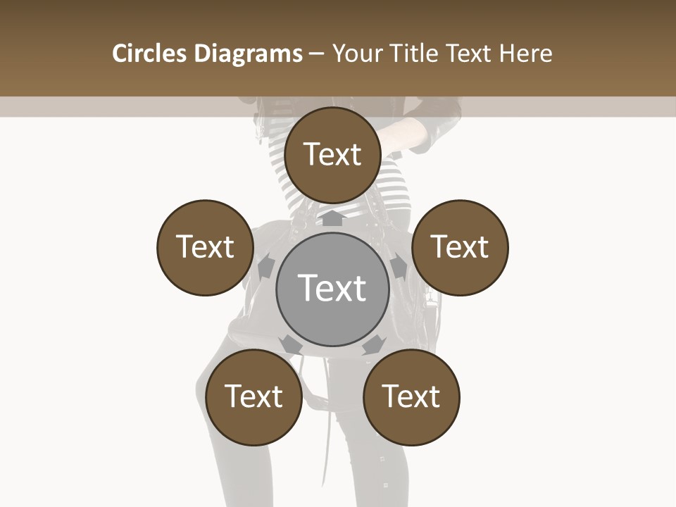 A Woman In A Black Leather Jacket Holding A Brown Purse PowerPoint Template