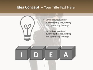 A Woman In A Black Leather Jacket Holding A Brown Purse PowerPoint Template