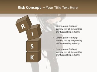 A Woman In A Black Leather Jacket Holding A Brown Purse PowerPoint Template