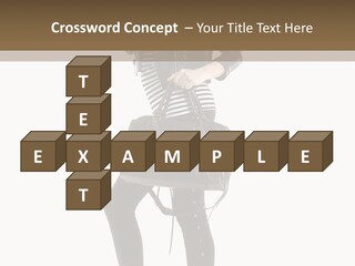 A Woman In A Black Leather Jacket Holding A Brown Purse PowerPoint Template