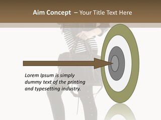 A Woman In A Black Leather Jacket Holding A Brown Purse PowerPoint Template