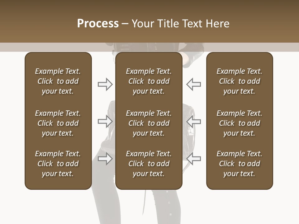 A Woman In A Black Leather Jacket Holding A Brown Purse PowerPoint Template