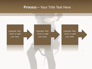 A Woman In A Black Leather Jacket Holding A Brown Purse PowerPoint Template