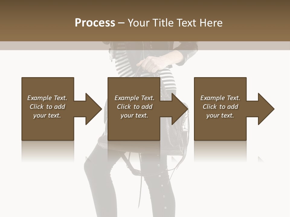 A Woman In A Black Leather Jacket Holding A Brown Purse PowerPoint Template