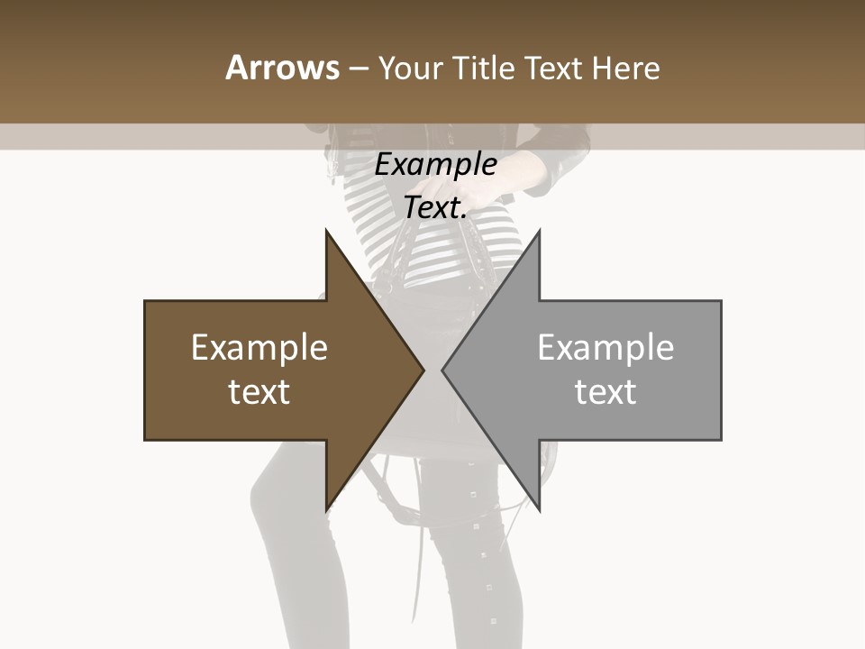 A Woman In A Black Leather Jacket Holding A Brown Purse PowerPoint Template