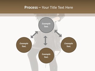 A Woman In A Black Leather Jacket Holding A Brown Purse PowerPoint Template