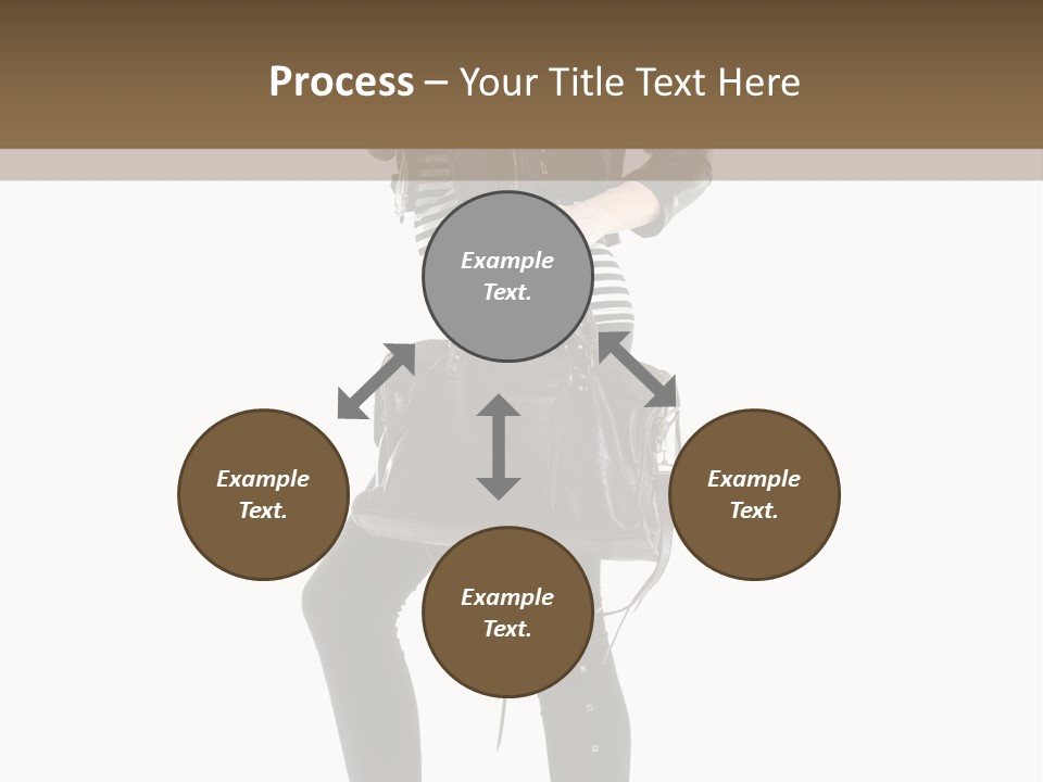 A Woman In A Black Leather Jacket Holding A Brown Purse PowerPoint Template