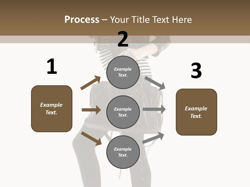 A Woman In A Black Leather Jacket Holding A Brown Purse PowerPoint Template