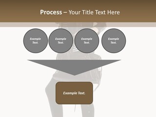 A Woman In A Black Leather Jacket Holding A Brown Purse PowerPoint Template