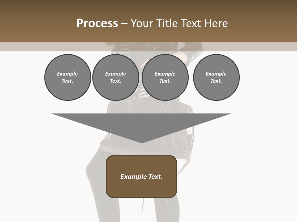 A Woman In A Black Leather Jacket Holding A Brown Purse PowerPoint Template