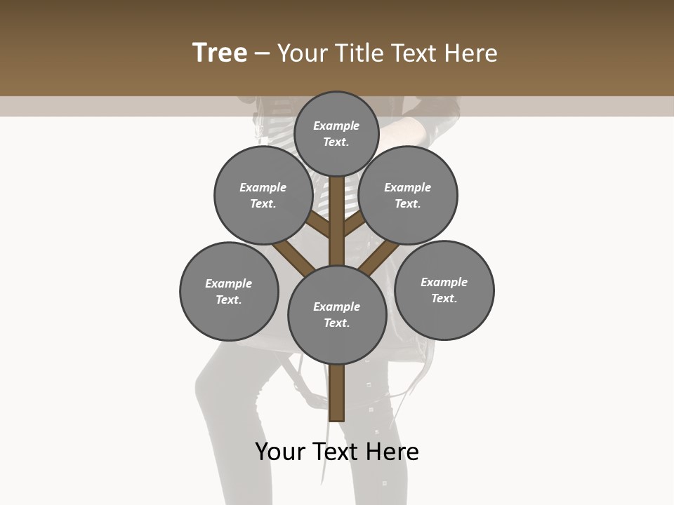 A Woman In A Black Leather Jacket Holding A Brown Purse PowerPoint Template