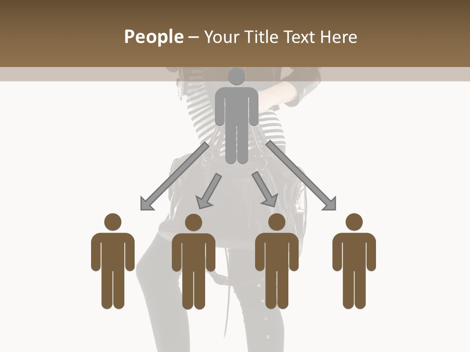 A Woman In A Black Leather Jacket Holding A Brown Purse PowerPoint Template