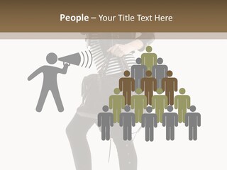 A Woman In A Black Leather Jacket Holding A Brown Purse PowerPoint Template