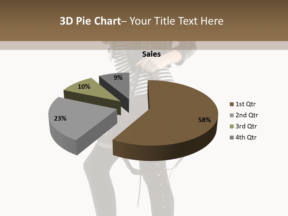 A Woman In A Black Leather Jacket Holding A Brown Purse PowerPoint Template
