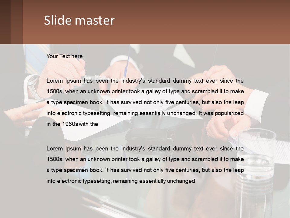 A Group Of Business People Sitting Around A Table PowerPoint Template