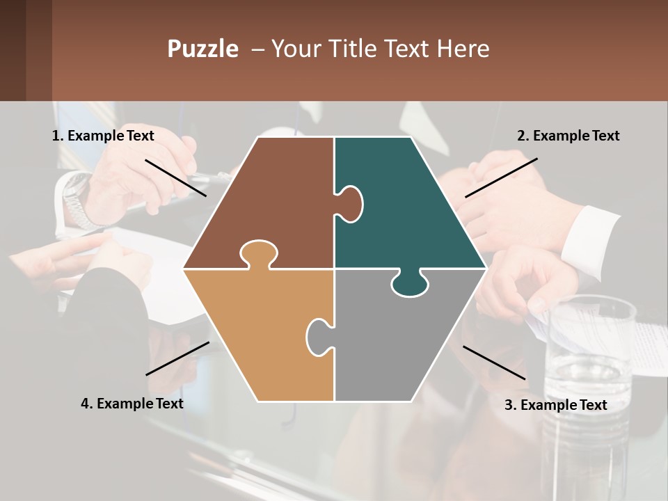 A Group Of Business People Sitting Around A Table PowerPoint Template