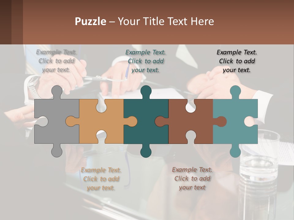 A Group Of Business People Sitting Around A Table PowerPoint Template