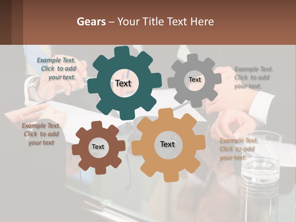 A Group Of Business People Sitting Around A Table PowerPoint Template