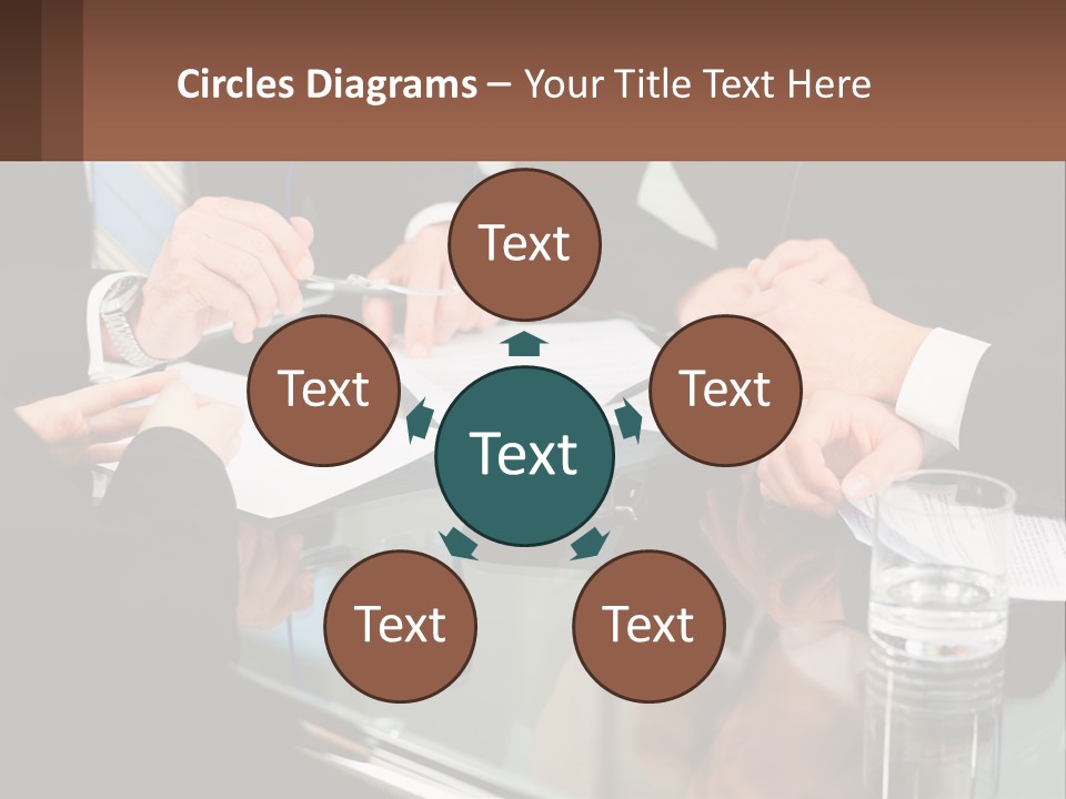 A Group Of Business People Sitting Around A Table PowerPoint Template