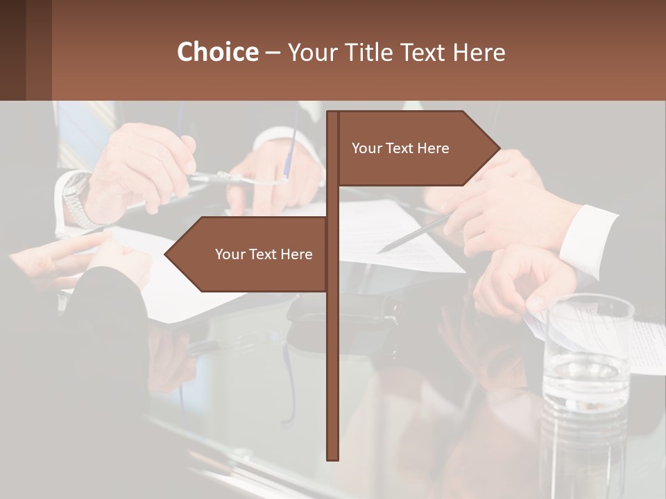 A Group Of Business People Sitting Around A Table PowerPoint Template