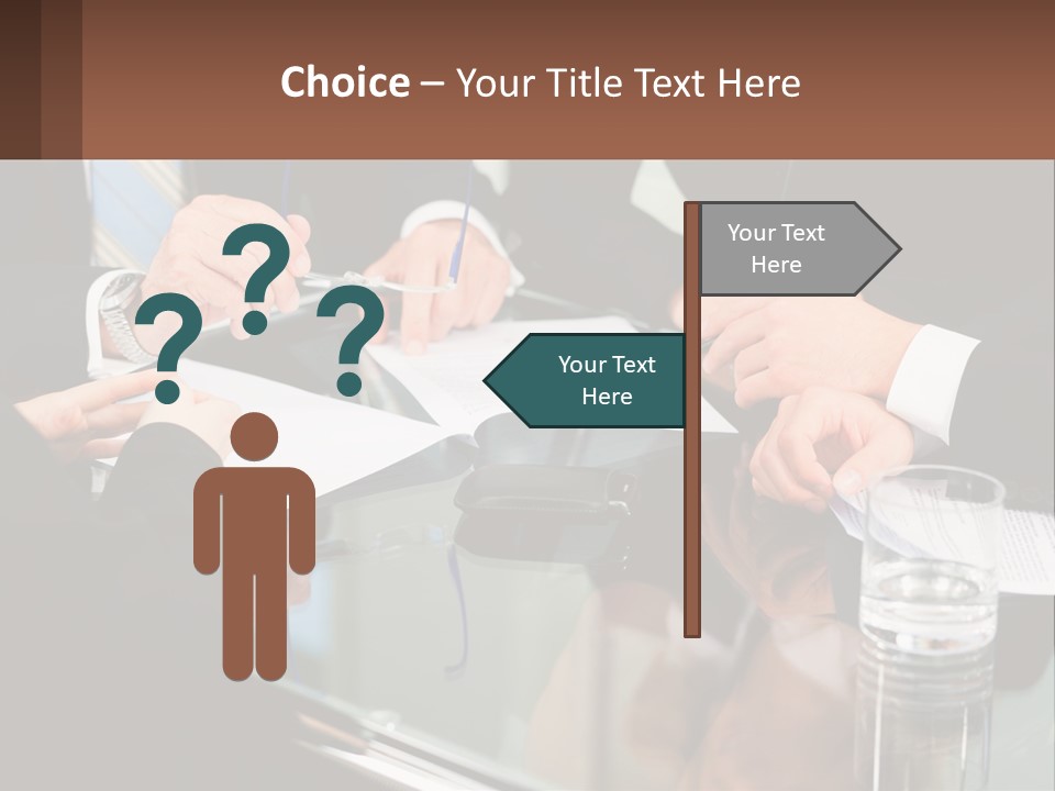 A Group Of Business People Sitting Around A Table PowerPoint Template