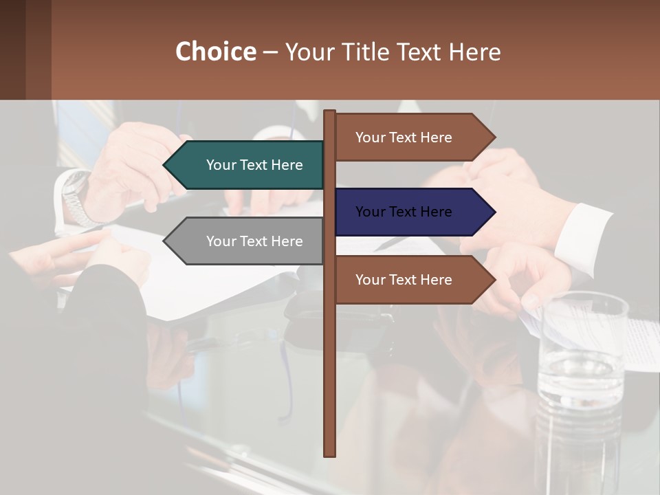 A Group Of Business People Sitting Around A Table PowerPoint Template