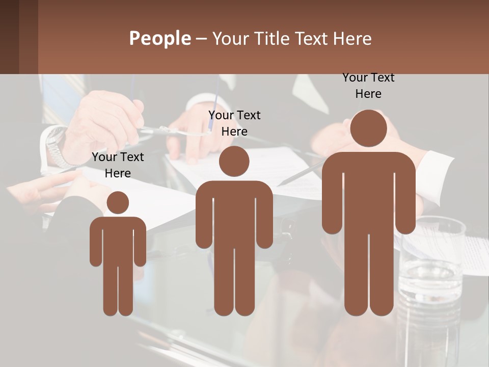 A Group Of Business People Sitting Around A Table PowerPoint Template