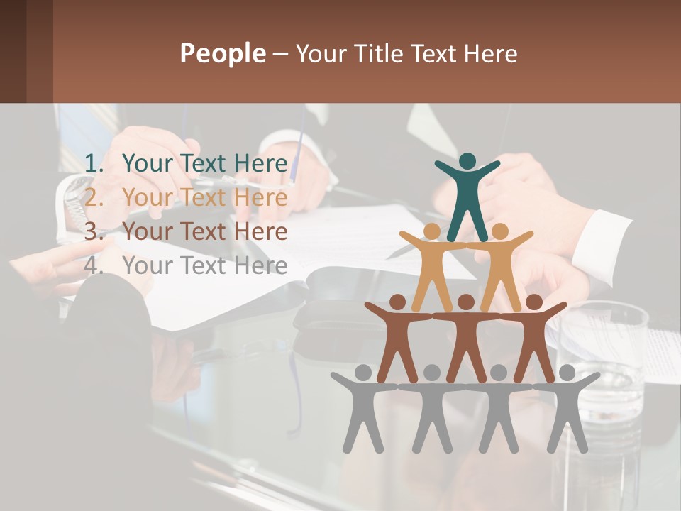 A Group Of Business People Sitting Around A Table PowerPoint Template