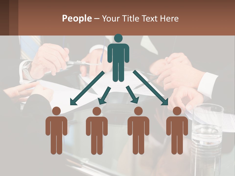 A Group Of Business People Sitting Around A Table PowerPoint Template