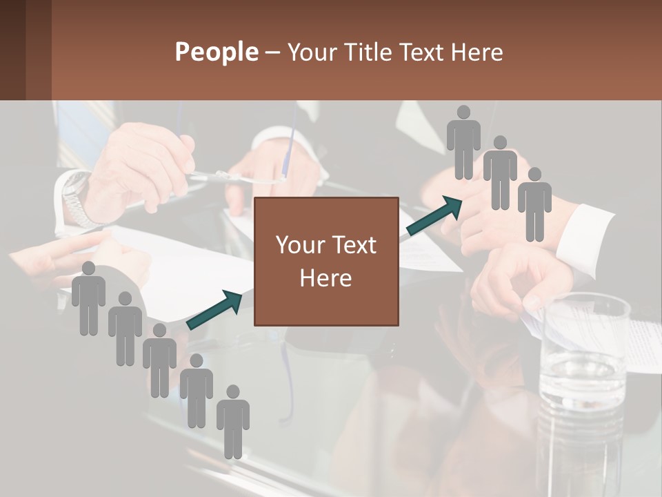 A Group Of Business People Sitting Around A Table PowerPoint Template