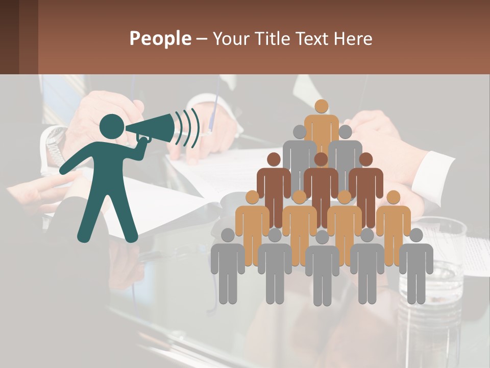 A Group Of Business People Sitting Around A Table PowerPoint Template