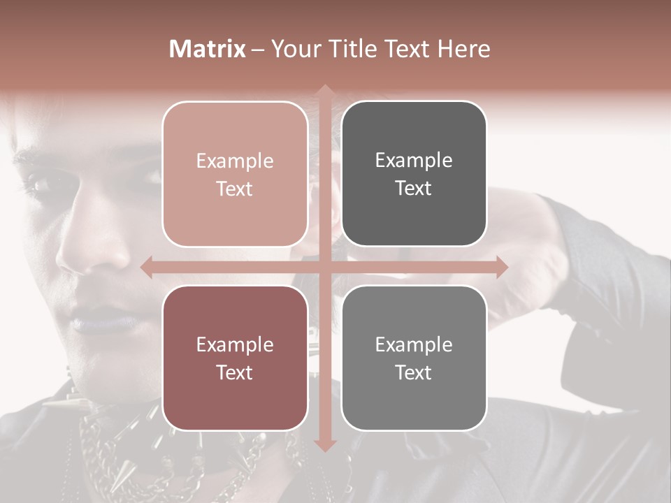 A Man With A Necklace On His Neck Is Holding His Hand Up To His Ear PowerPoint Template