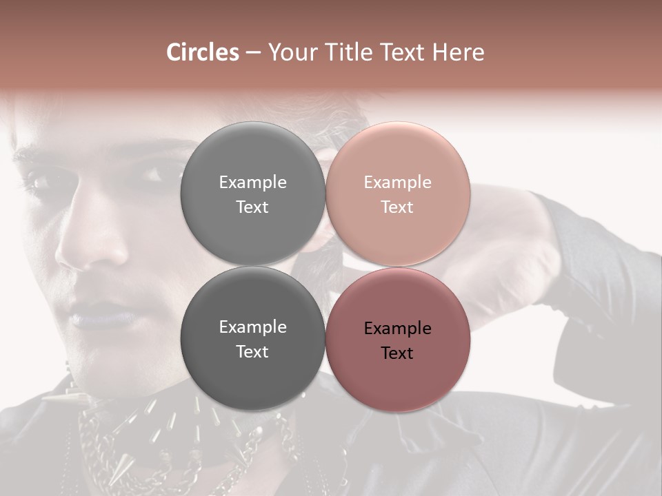 A Man With A Necklace On His Neck Is Holding His Hand Up To His Ear PowerPoint Template