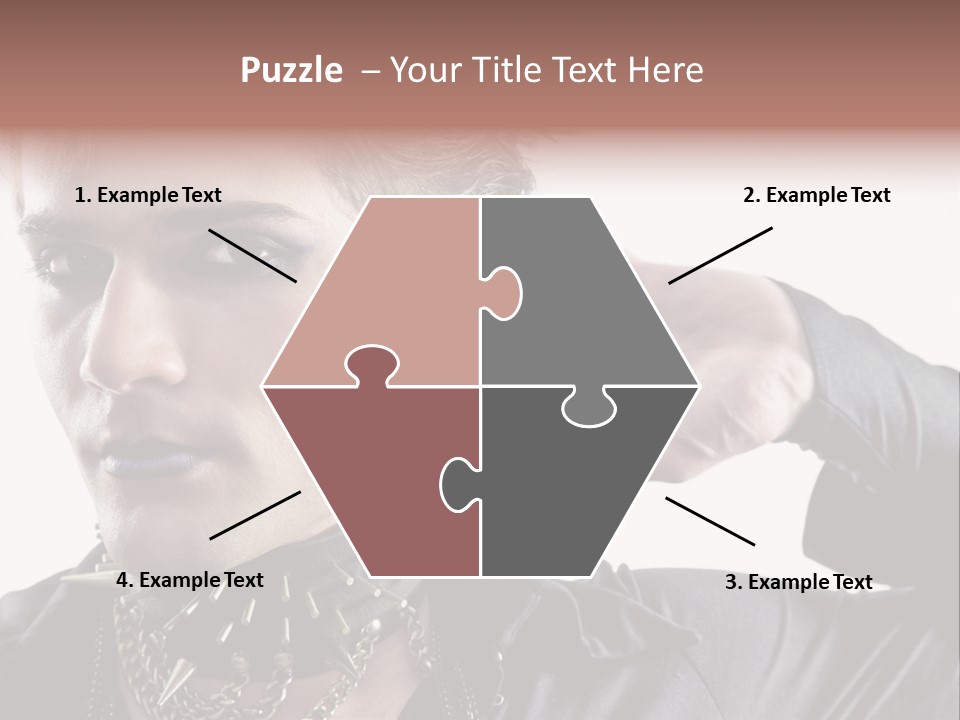 A Man With A Necklace On His Neck Is Holding His Hand Up To His Ear PowerPoint Template