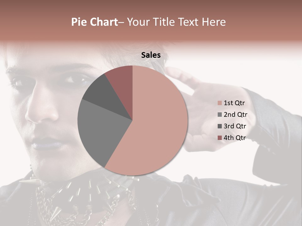 A Man With A Necklace On His Neck Is Holding His Hand Up To His Ear PowerPoint Template