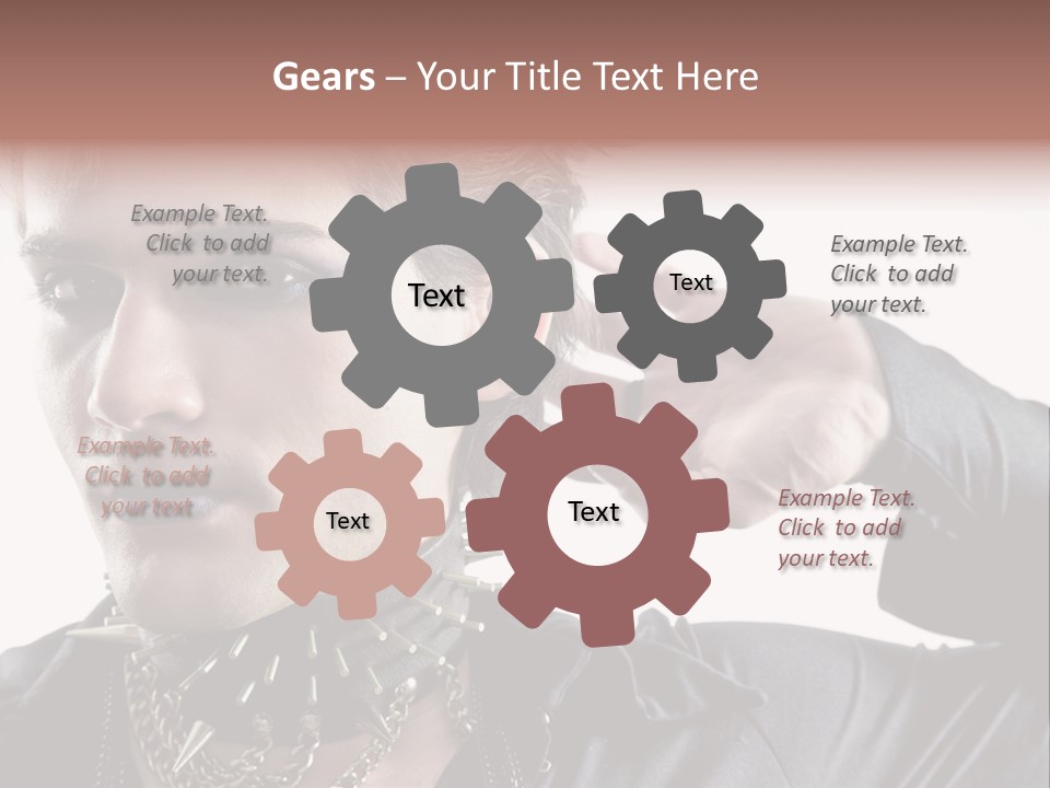 A Man With A Necklace On His Neck Is Holding His Hand Up To His Ear PowerPoint Template