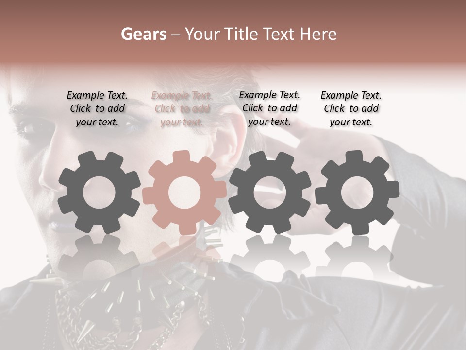 A Man With A Necklace On His Neck Is Holding His Hand Up To His Ear PowerPoint Template