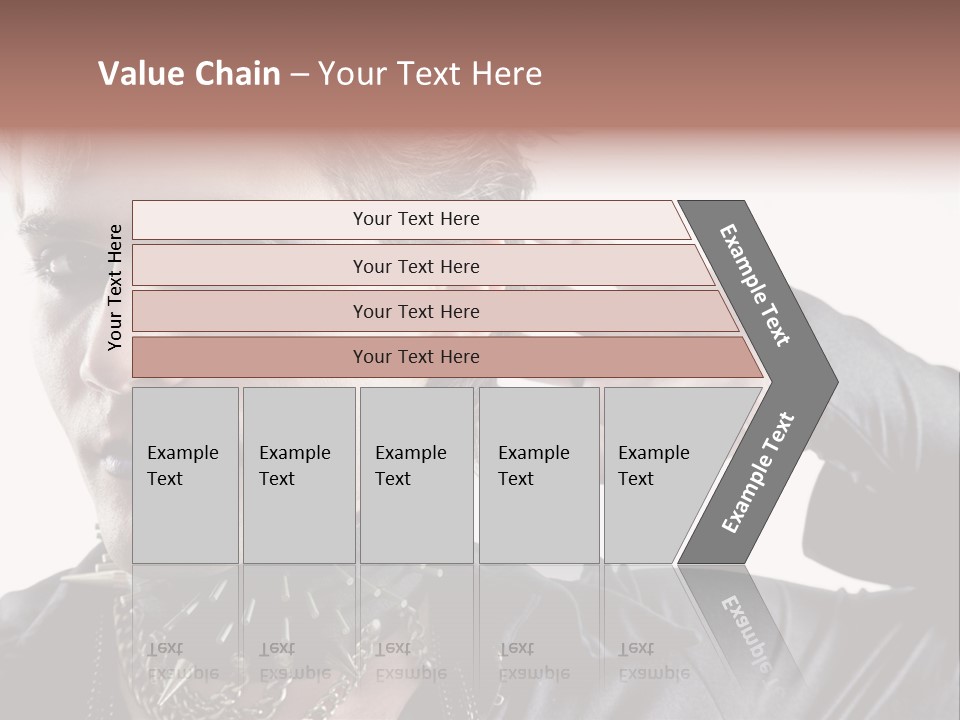 A Man With A Necklace On His Neck Is Holding His Hand Up To His Ear PowerPoint Template
