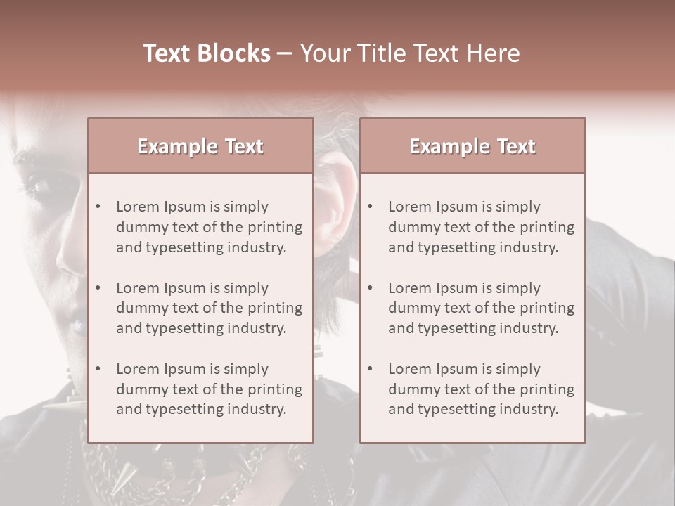 A Man With A Necklace On His Neck Is Holding His Hand Up To His Ear PowerPoint Template