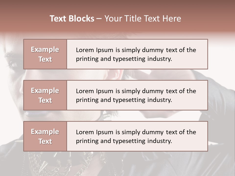 A Man With A Necklace On His Neck Is Holding His Hand Up To His Ear PowerPoint Template