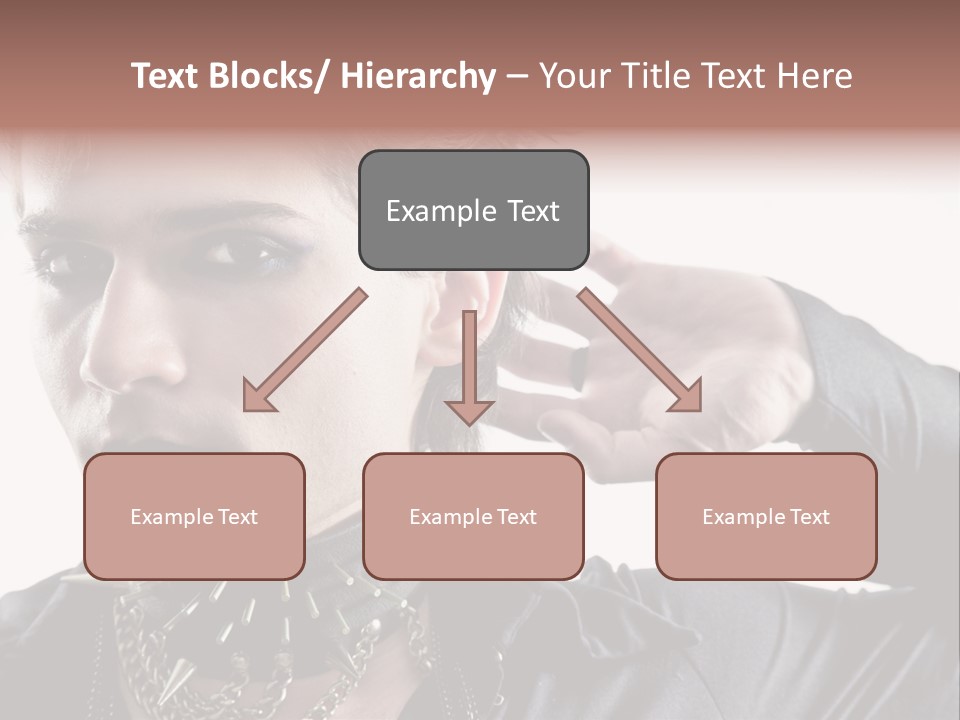 A Man With A Necklace On His Neck Is Holding His Hand Up To His Ear PowerPoint Template