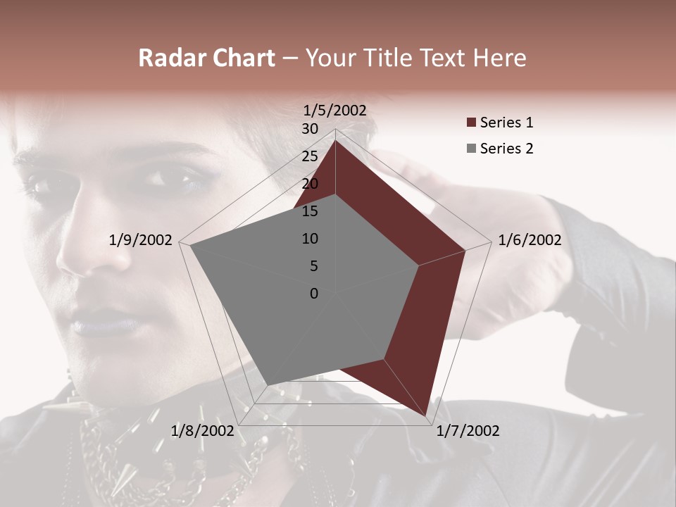 A Man With A Necklace On His Neck Is Holding His Hand Up To His Ear PowerPoint Template