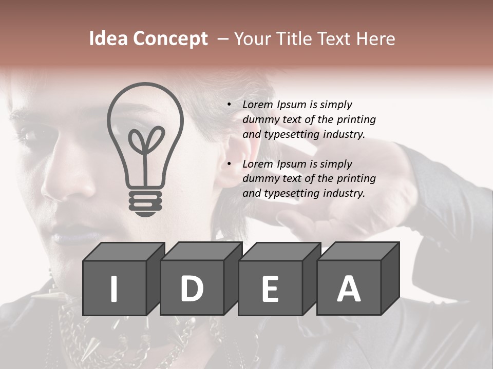 A Man With A Necklace On His Neck Is Holding His Hand Up To His Ear PowerPoint Template