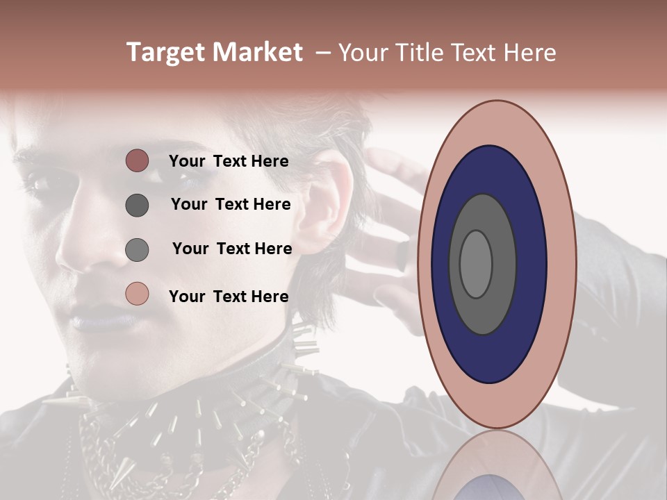 A Man With A Necklace On His Neck Is Holding His Hand Up To His Ear PowerPoint Template