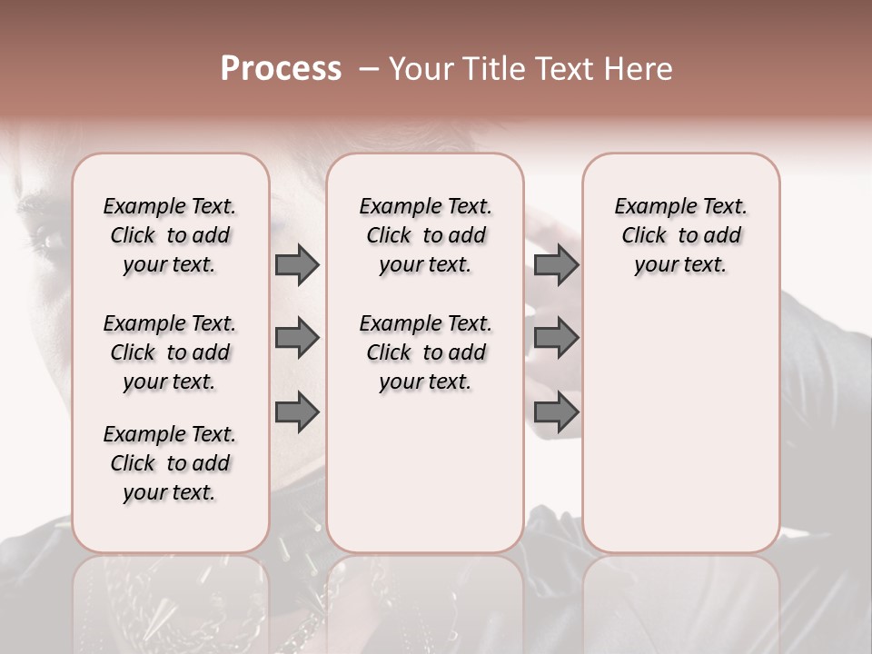 A Man With A Necklace On His Neck Is Holding His Hand Up To His Ear PowerPoint Template