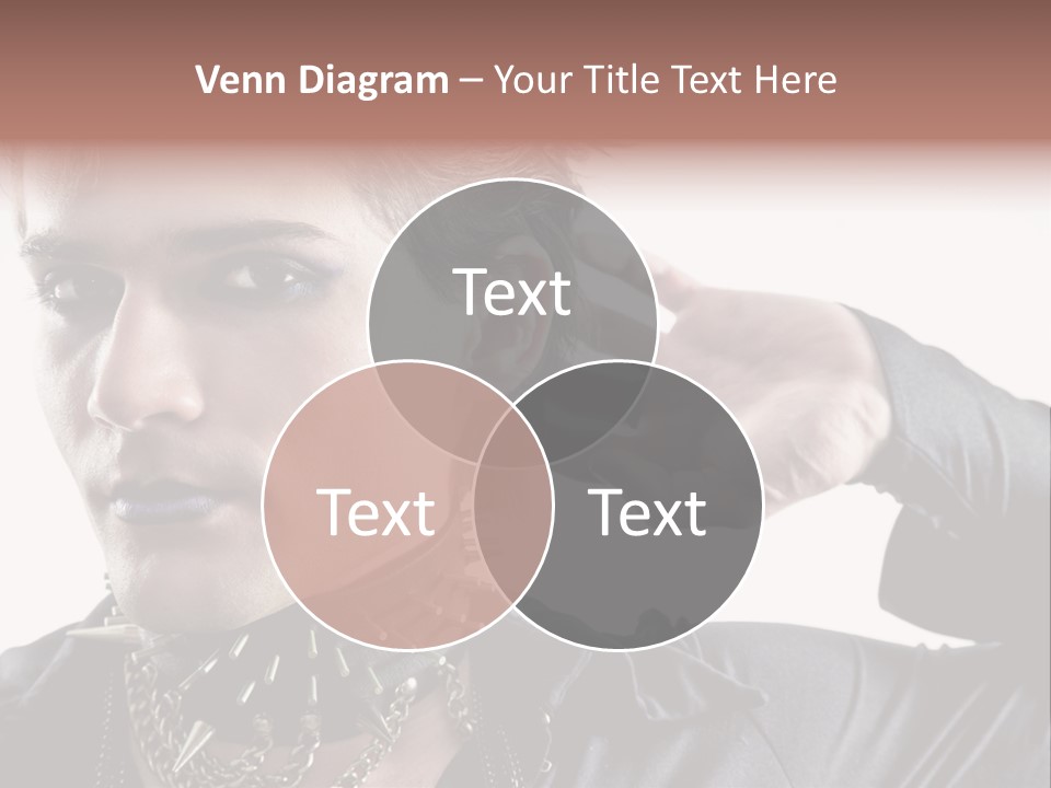 A Man With A Necklace On His Neck Is Holding His Hand Up To His Ear PowerPoint Template