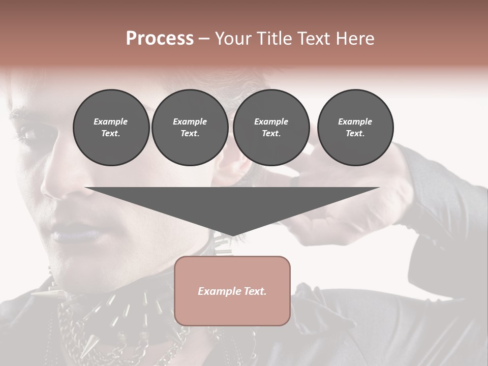 A Man With A Necklace On His Neck Is Holding His Hand Up To His Ear PowerPoint Template