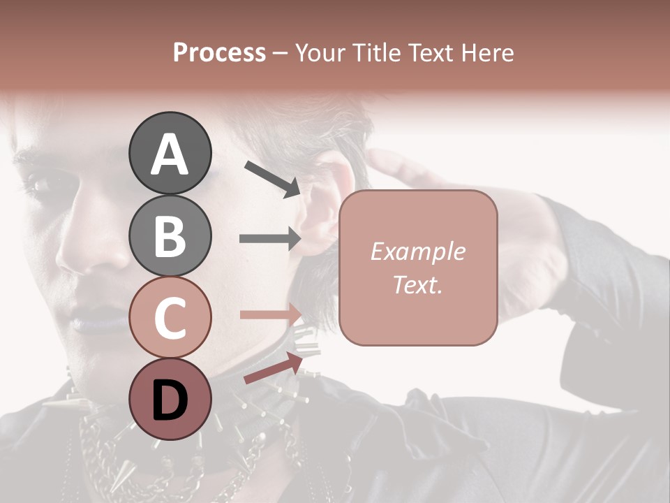 A Man With A Necklace On His Neck Is Holding His Hand Up To His Ear PowerPoint Template